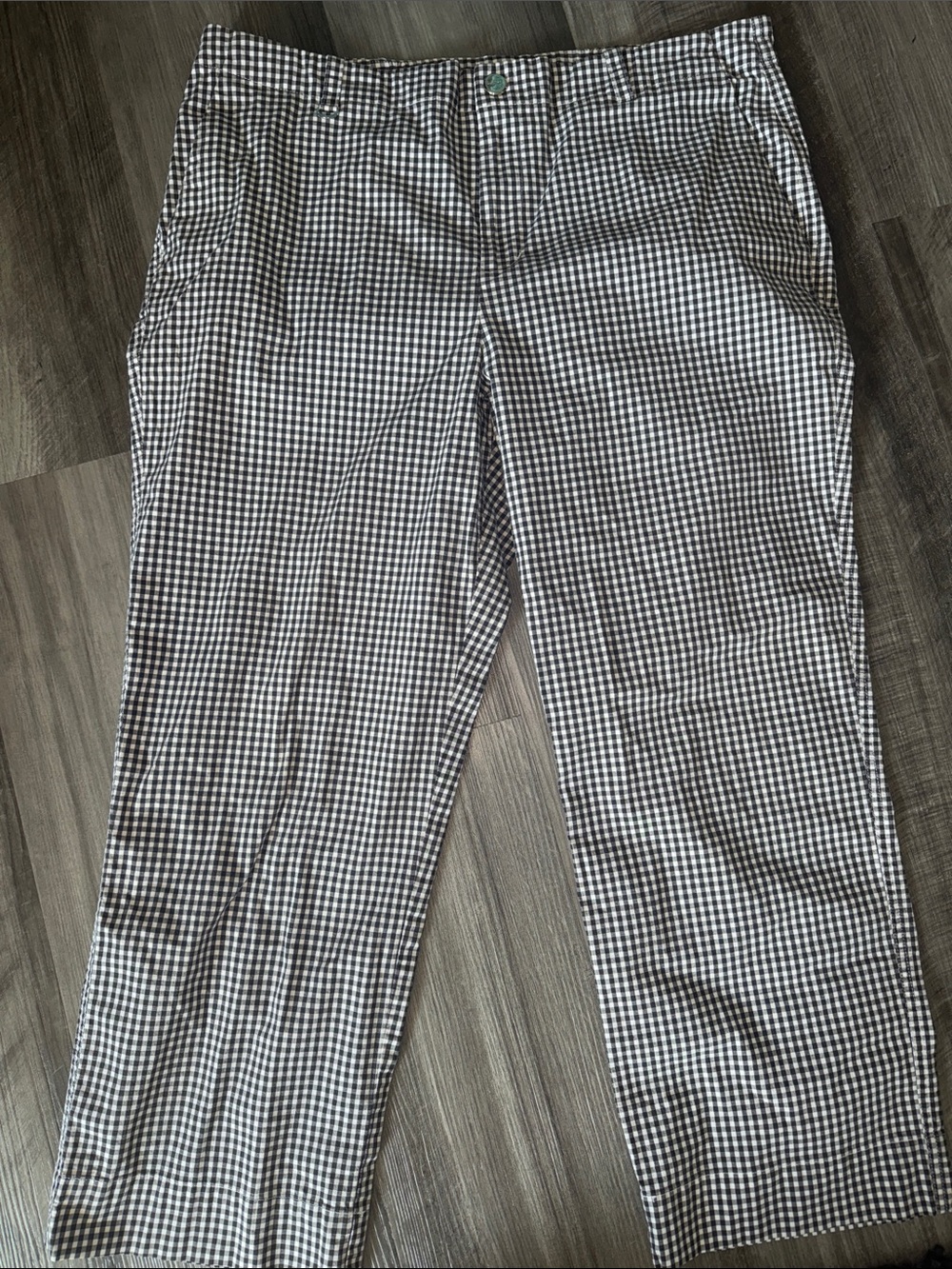 Lauren Ralph Lauren active 14 gingham pants brown white womens casual work wear